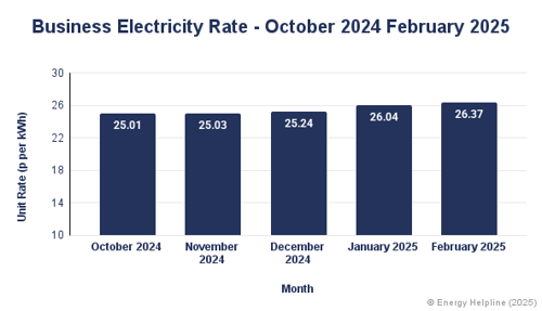 business electricity rate - october 2024 to february 2025.